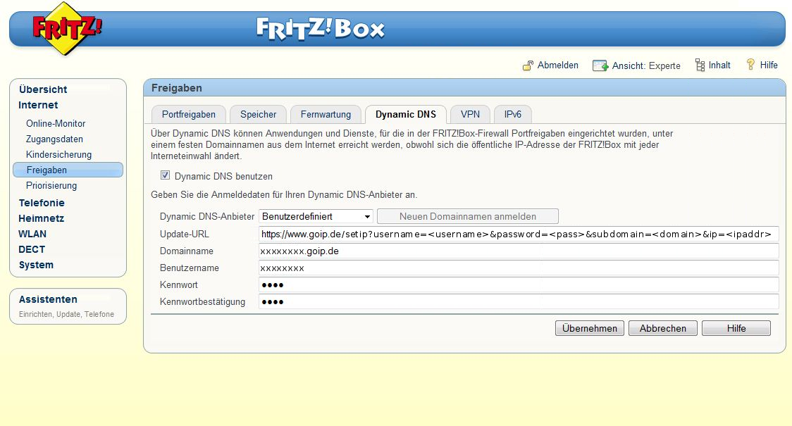 Beispiel für FritzBox